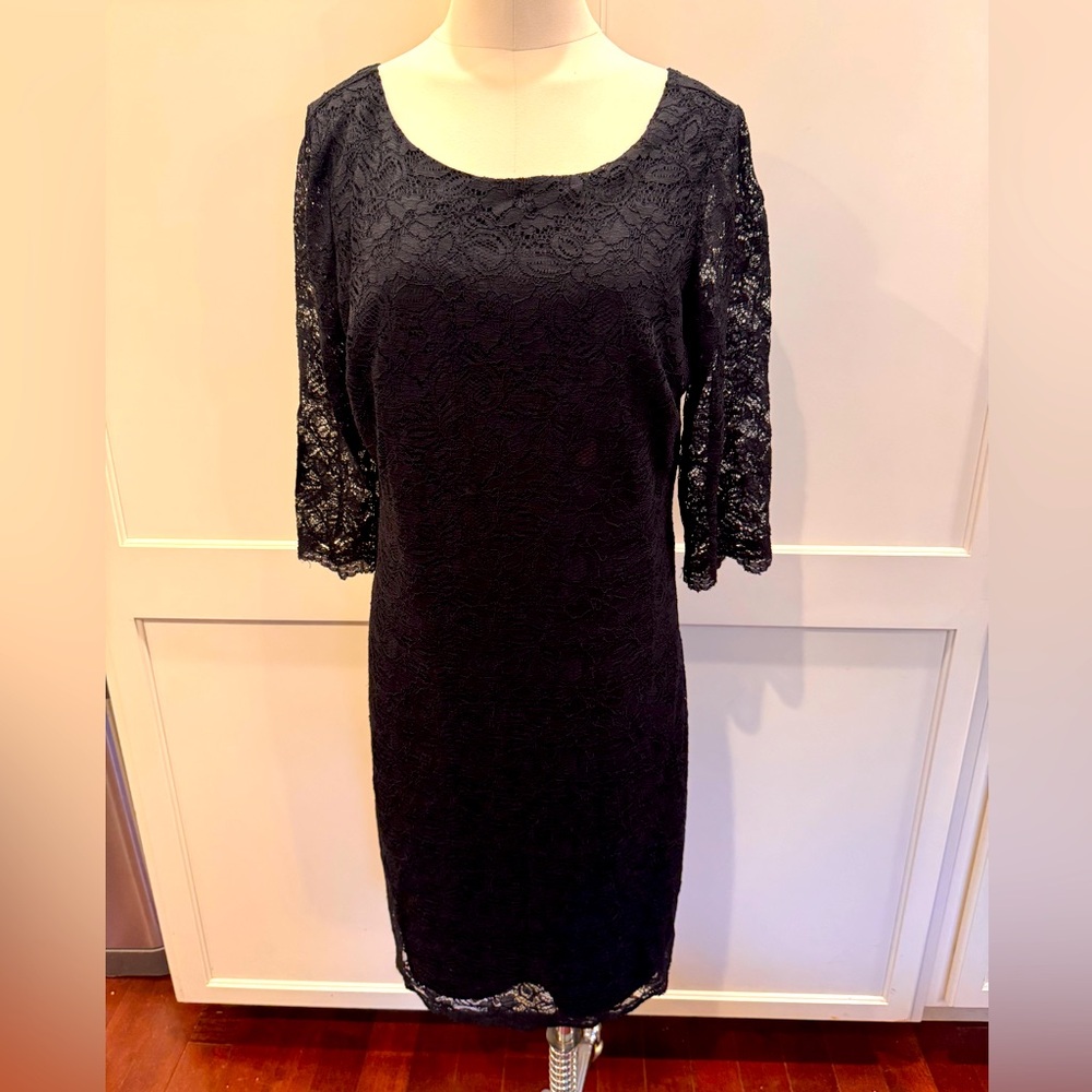 Elegant Black Lace Dress by Banana Republic